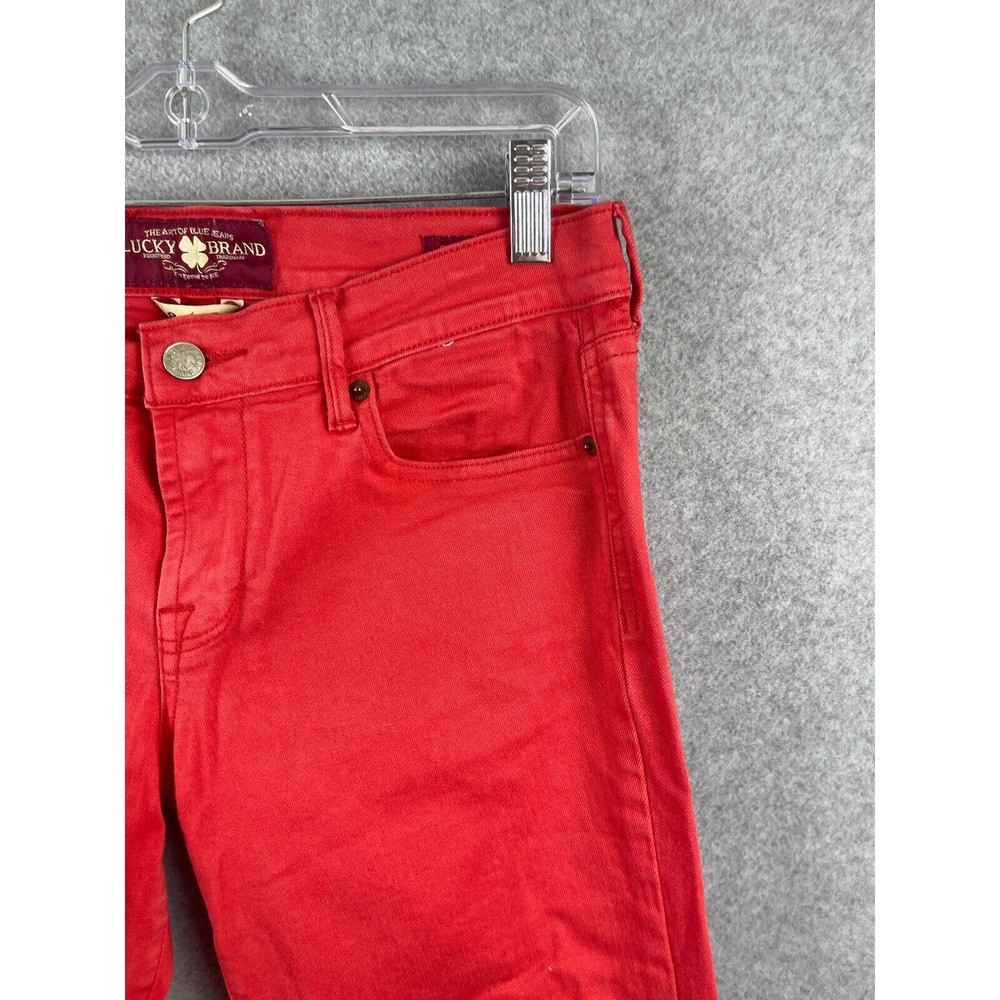 Lucky Brand Sweet 'N Crop Pants Women's 8 Red Logo Accents Tapered Leg Causal - Picture 9 of 11